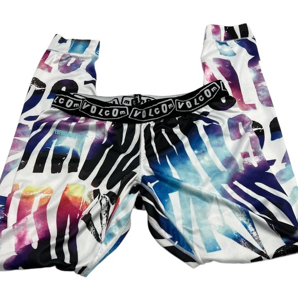 Volcom Performance Dry Base Layer Bottoms Tye Die Spellout Waistband Women's S/P - Picture 1 of 9